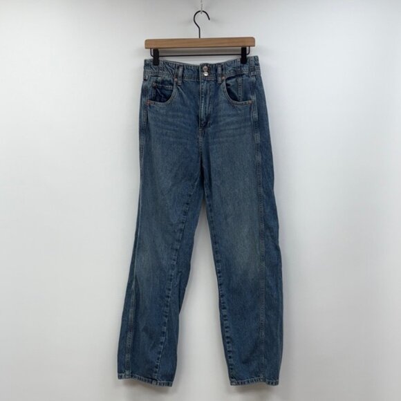 Free People We the Free Aster High Rise Relaxed Straight Jeans Boho Denim 29 - Picture 3 of 10